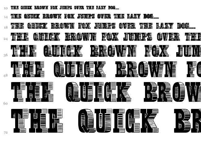 Shady Characters font waterfall